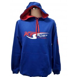 SUDADERA CAPUCHA AZUL ROJA